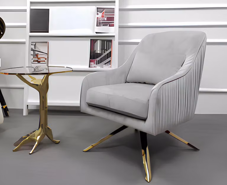 Design Sessel Metall Lounge 4x Set Gruppe Stühle Relax Garnitur Club Stuhl