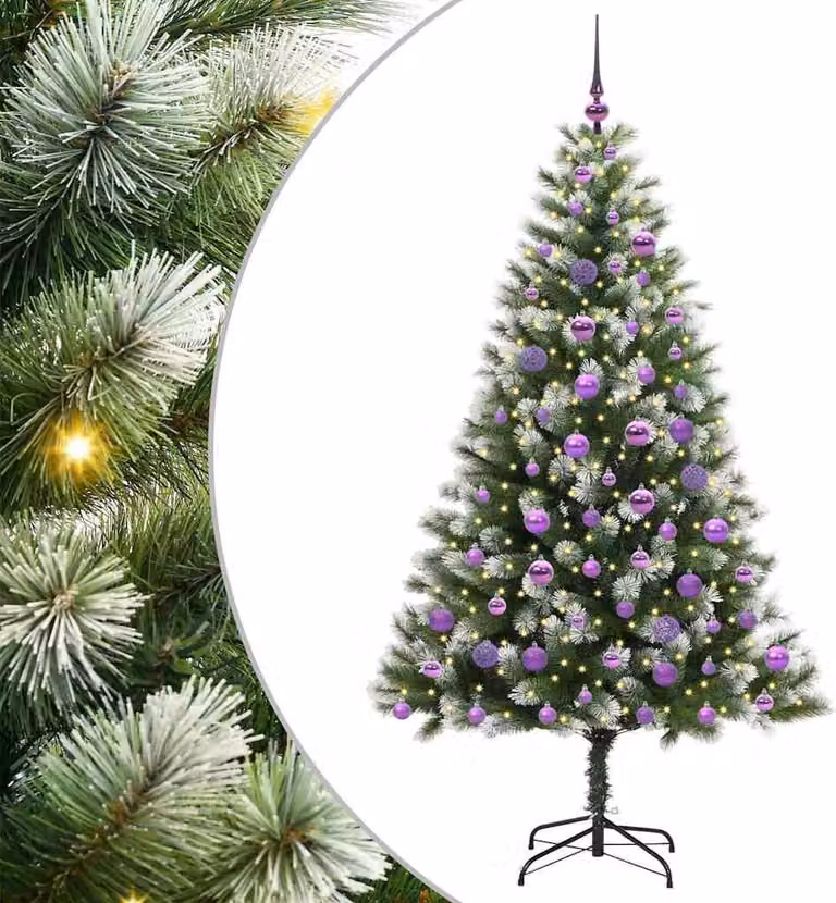 Albero di Natale artificiale a cerniera con neve fioccata