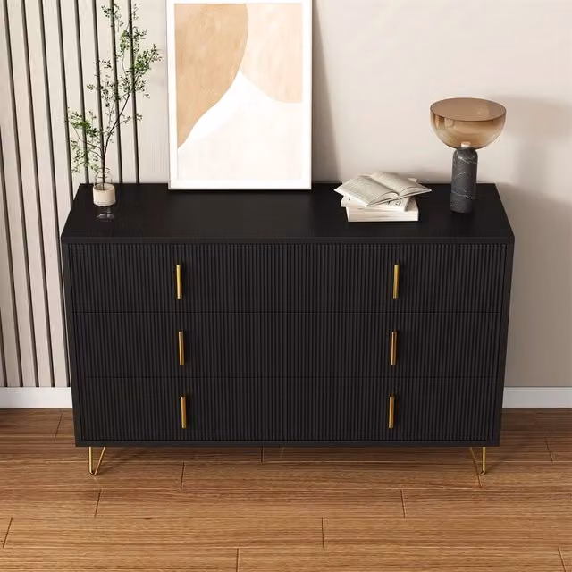Credenza con Cassetti ¨C MINIMAL ¨C Design Moderno, Maniglie Dorate