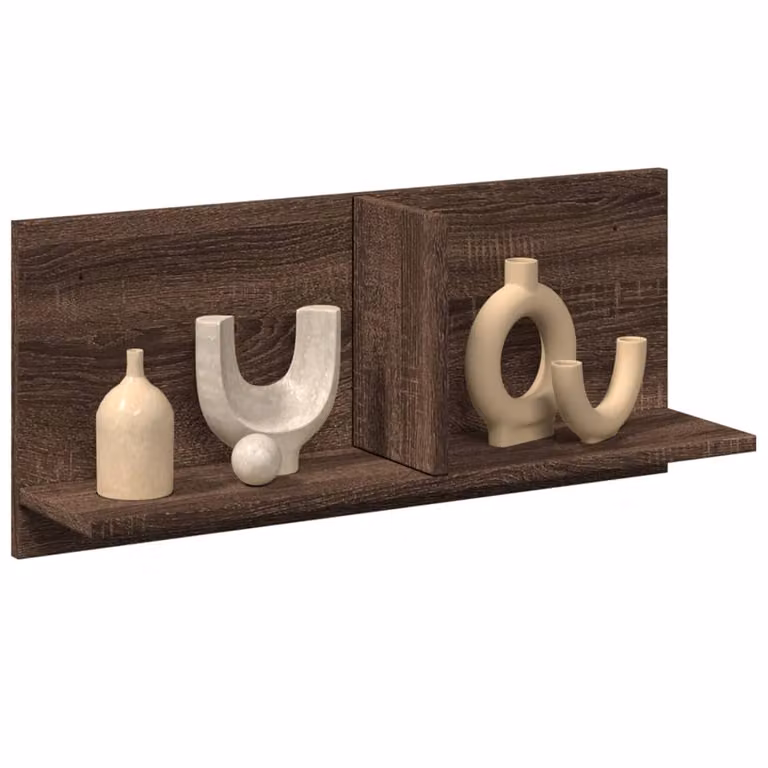 Mobile a parete vidaXL in legno multistrato e MDF, Rovere Marrone, L 70 x P 16,5 x H 30 cm