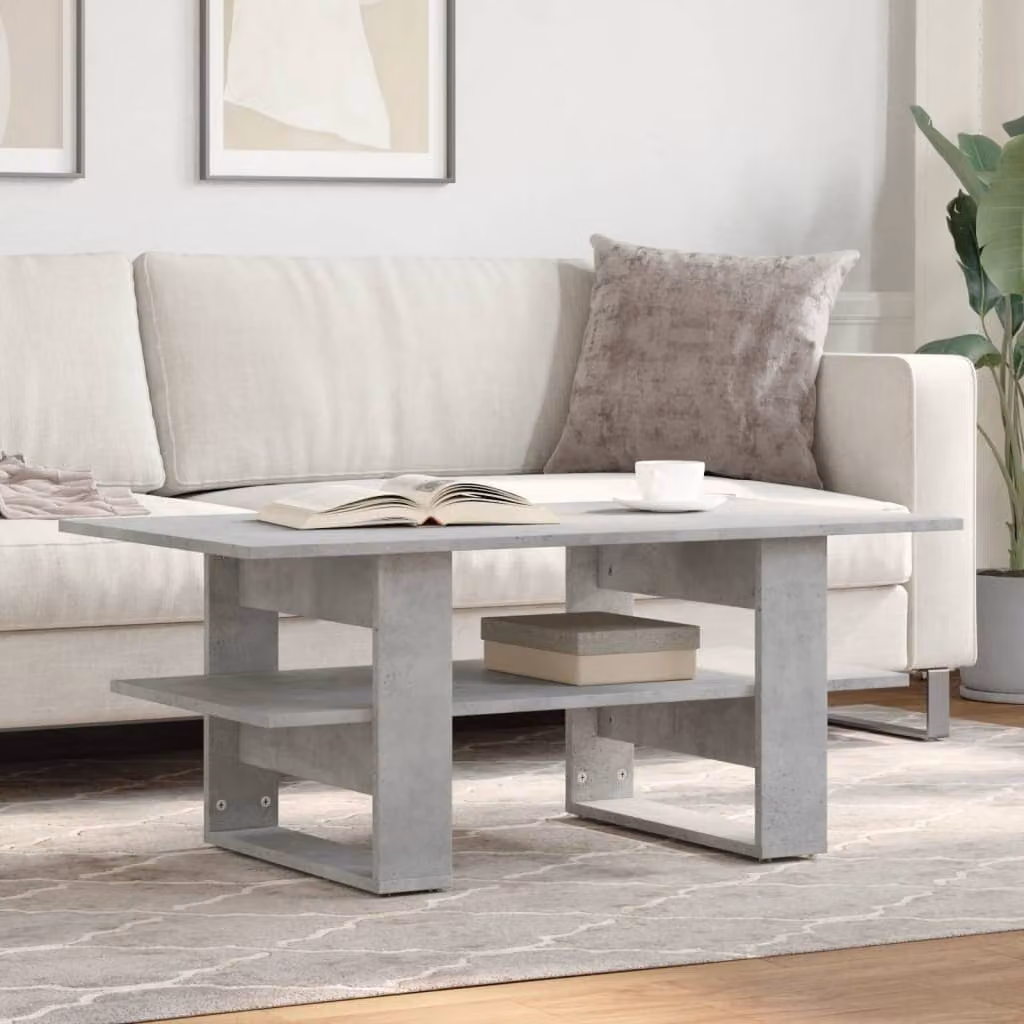 Maison Exclusive - Tavolino da salotto grigio cemento 102x55x42 cm Materiale ligneo