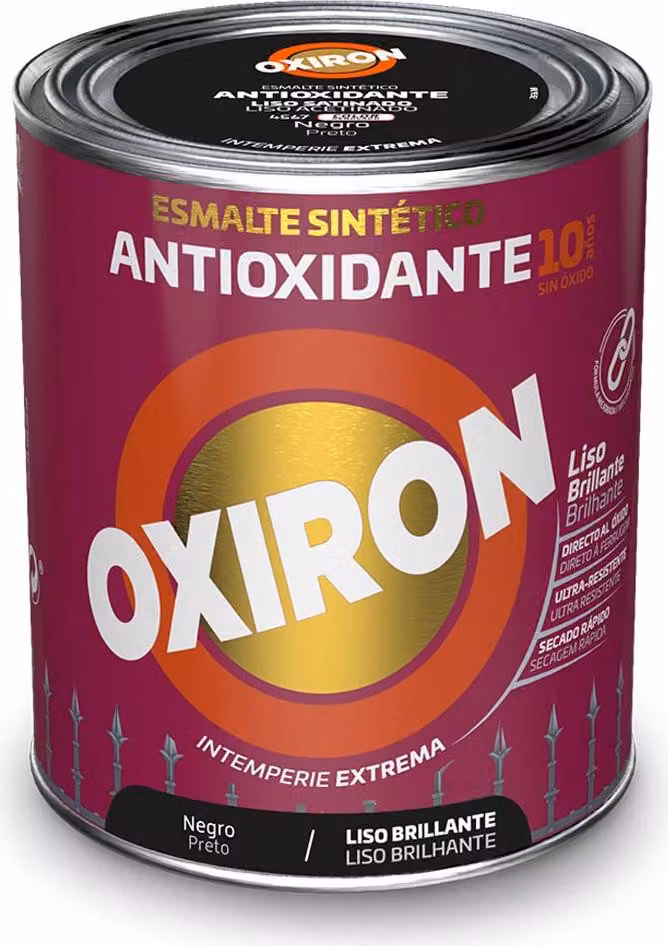 Oxiron vernice metallizzata antiruggine per plastica liscia nera lucida 250ml titanio 5809080