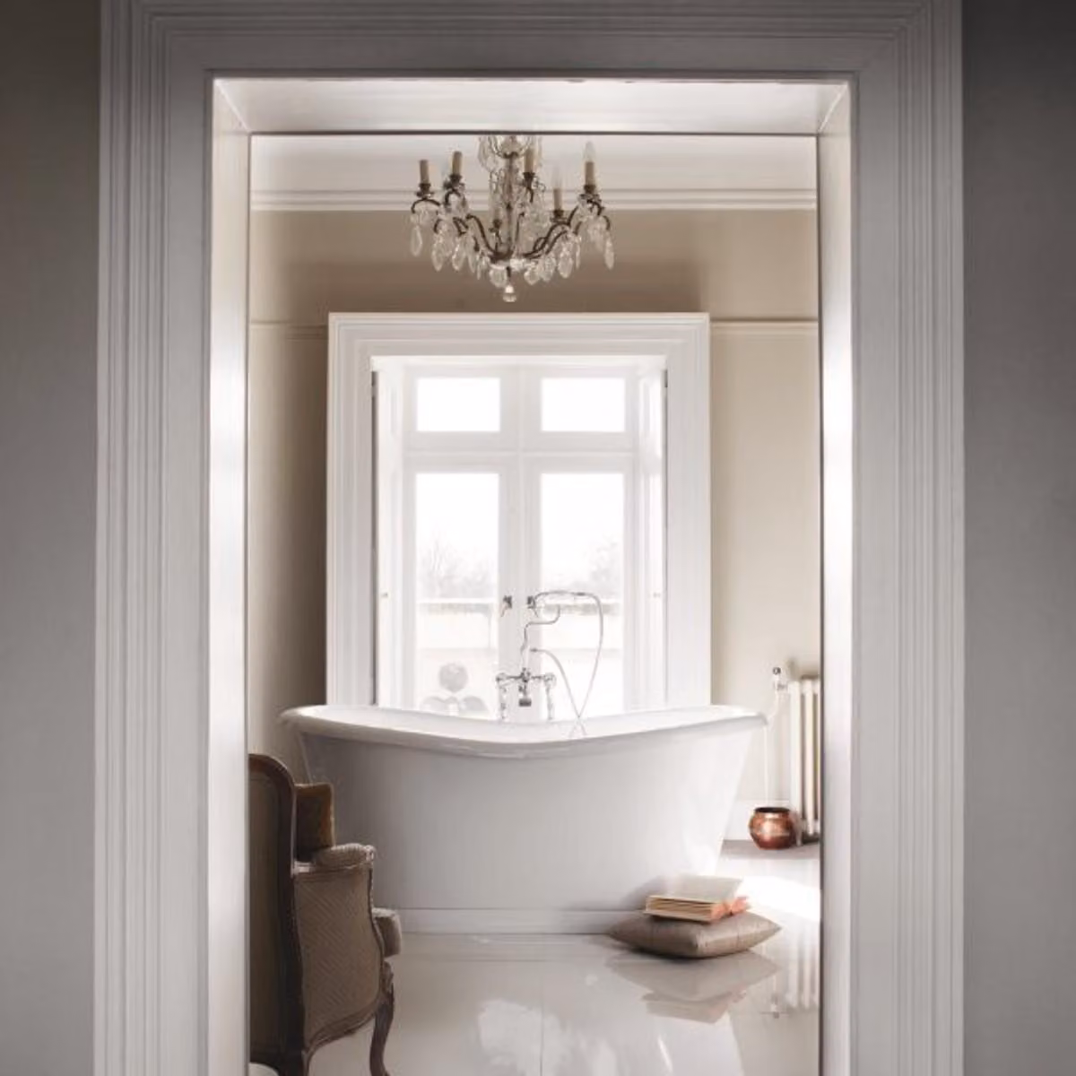 Vasca da bagno freestanding Casa Padrino 165 x 70,5 x 71 cm BAdm165 - Vasca da bagno antica retrò, bianco