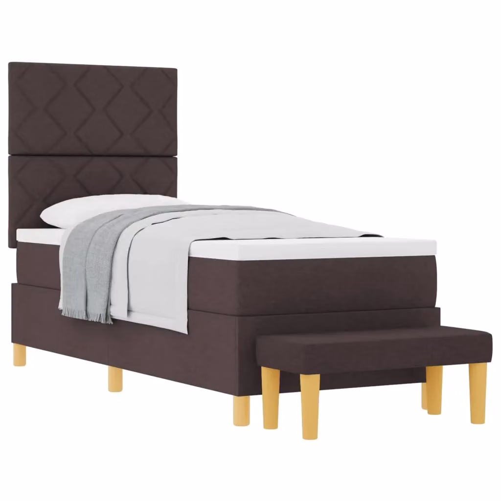 Letto a molle con materasso vidaXL in tessuto marrone con cassetti L: 80 cm, P: 200 cm, H: 128 cm – 2