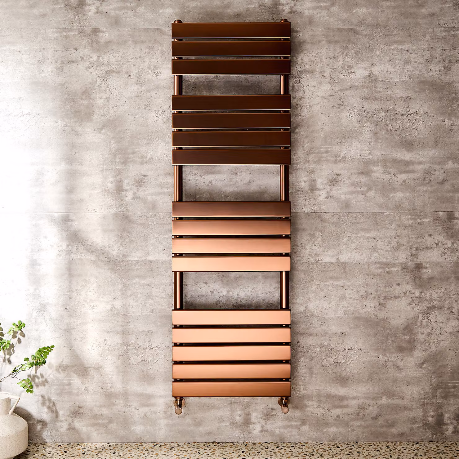 Scaldasalviette Design Rame Satinato 1600x500mm - Termoarredo Bagno - Stile elegante - Lustro