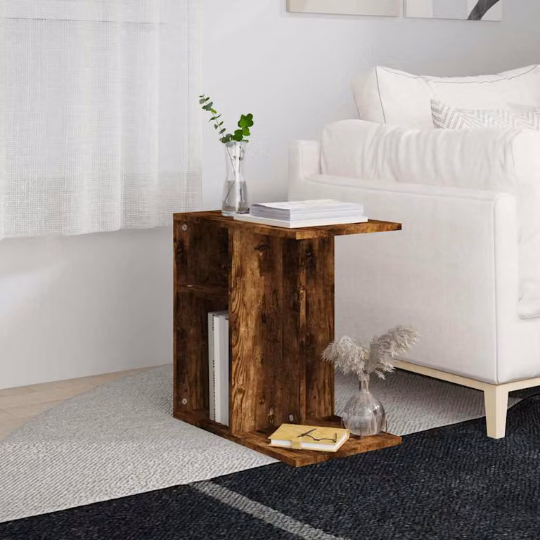 vidaXL Tavolino da Salotto Moderno in Legno Rovere Colore Marrone L/P/H: 50 x 30 x 50 cm