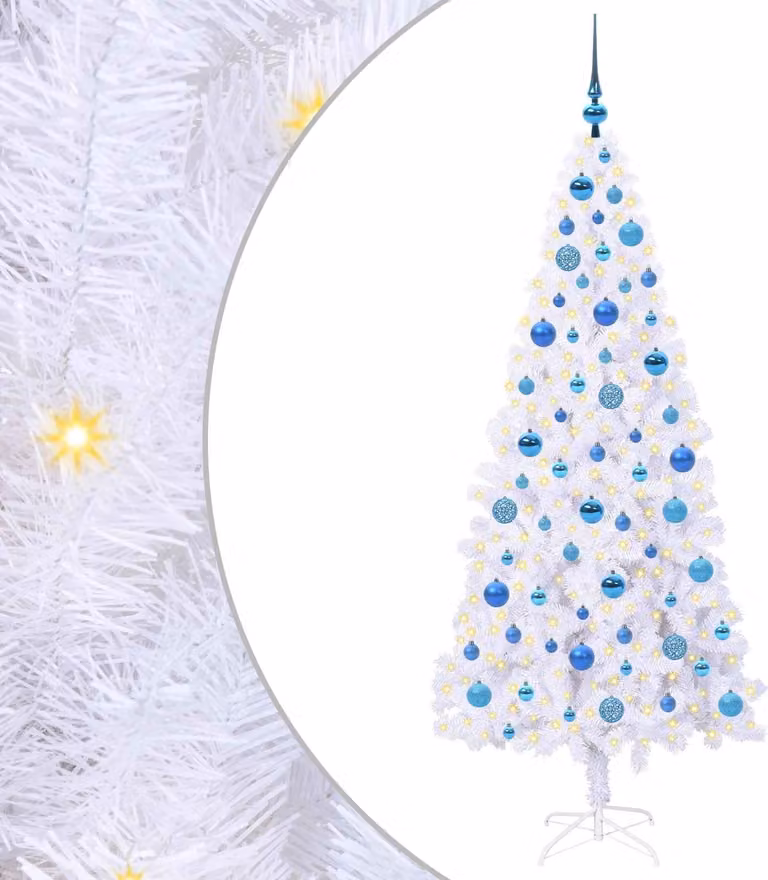 Albero di Natale artificiale Bianco 180 cm PVC e Acciaio