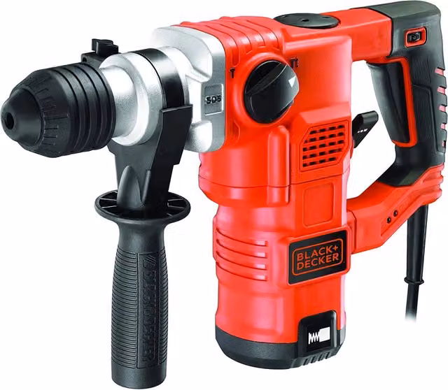 Martello tassellatore e scalpellatore Black+Decker da 1250W, 3.5J, rosso e nero