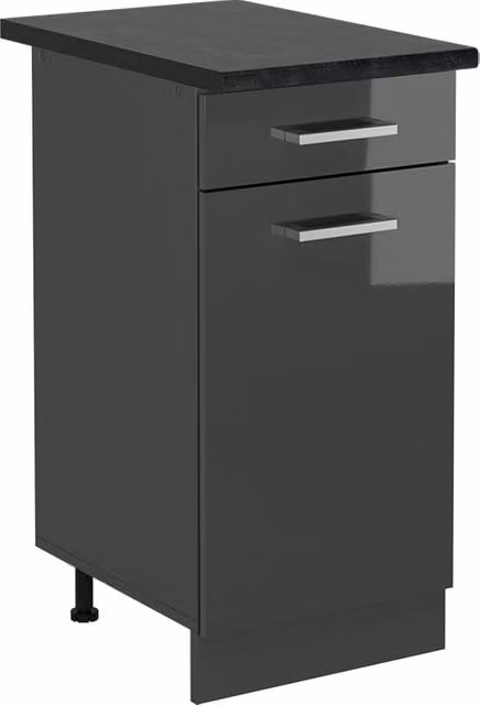Mobiletto base per cucina Vicco R-Line Antracite lucido, L: 40 cm, H: 81,6 cm, P: 60 cm