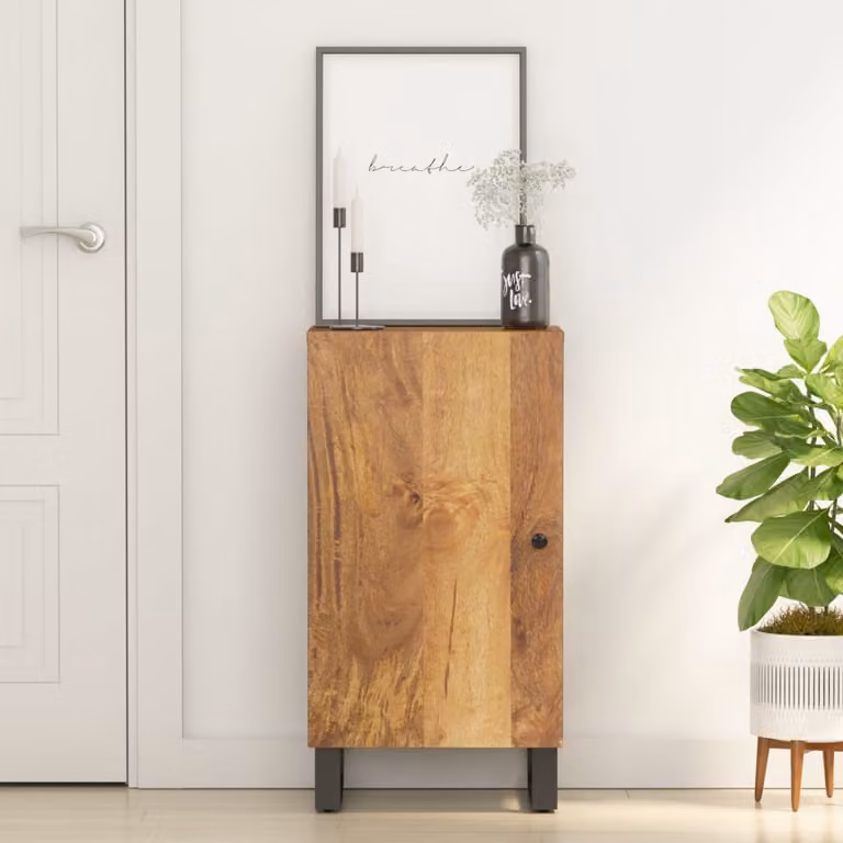 Credenza con anta vidaXL in legno massello di mango marrone L: 40 cm, P: 31 cm, H: 75 cm