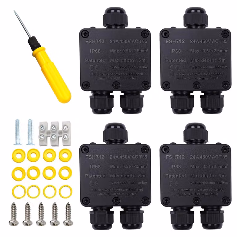 Solidchoice - 4 scatole di derivazione impermeabili per uso esterno, grado di protezione IP68