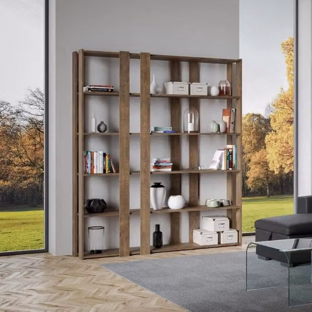 Composizione Libreria E Kato 6R 8 fasce lunghe - Noce