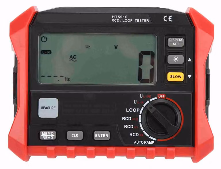 Tester di resistenza di isolamento per interruttori differenziali (RCD), completamente automatico, da 0V a 440V, da 45 a 65 Hz