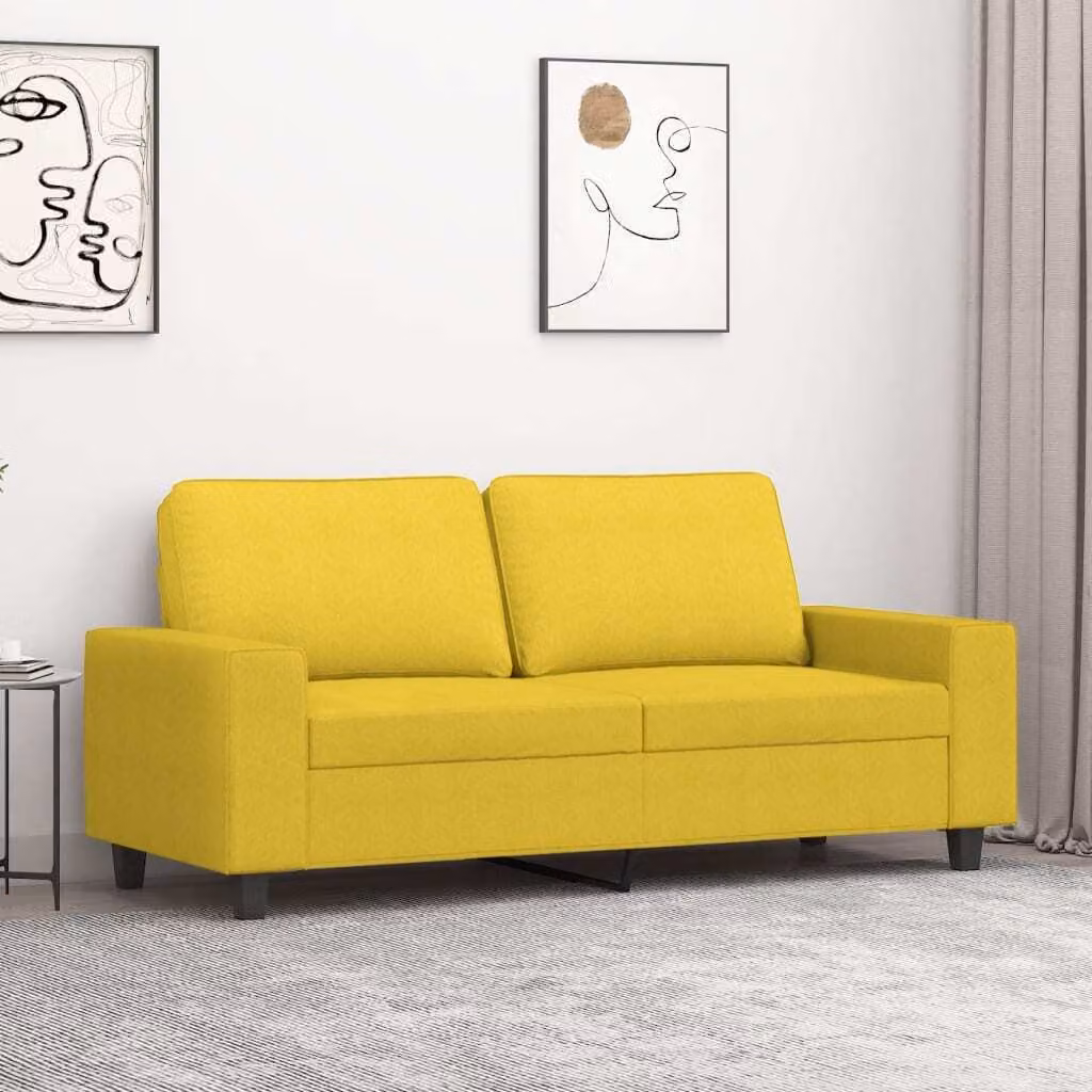 Maison Exclusive - Divano a due posti giallo chiaro 140 cm in tessuto