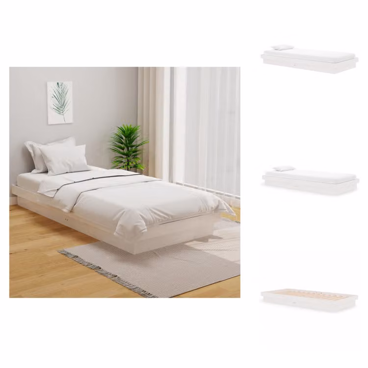 vidaXL Letto in legno massiccio bianco 90x200 cm - Letti & reti