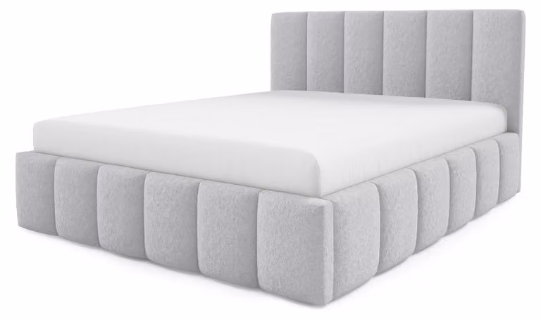 Letto imbottito con contenitore integrato, modello Nerom Aschiger Schimmer, dimensioni 140 x 200 cm