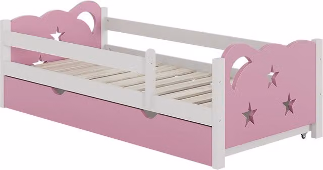 Letto per bambini Jessica rosa 80x160 cm con cassetto, senza materasso Vitalispa