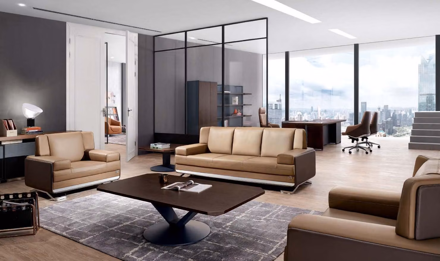 Kunstleder Chesterfield-Sofa in Schwarz modern und elegant