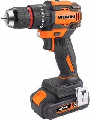 Trapano a percussione Wokin GP20V 620106 con 2 batterie ricaricabili da 20 V arancione