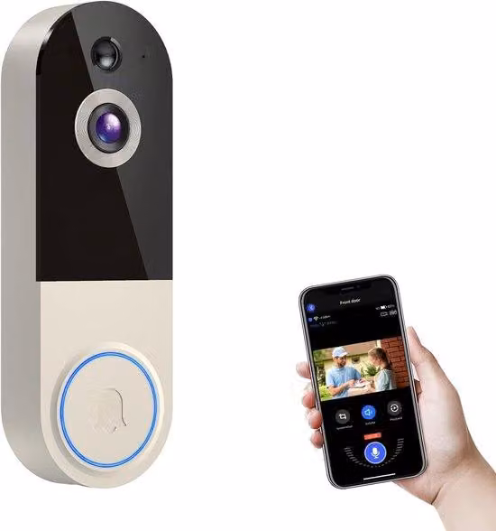 Videocamera wireless, visione notturna, Wi-Fi a 2,4 GHz, archiviazione su cloud, alimentazione a batteria, utilizzabile sia in interni che in esterni, modello di punta (senza suoneria).