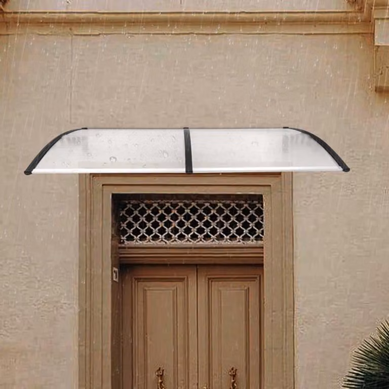 Tenda da ingresso trasparente di 200x100 cm, con struttura in acciaio inossidabile e copertura resistente alle intemperie