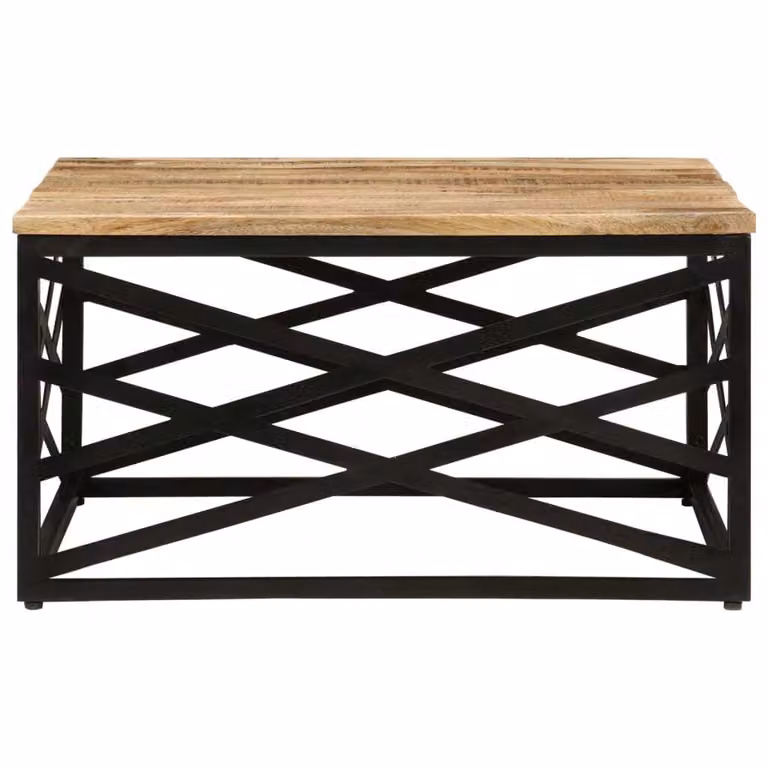 Tavolino da Salotto 68x68x35 cm in Legno Massello di Mango