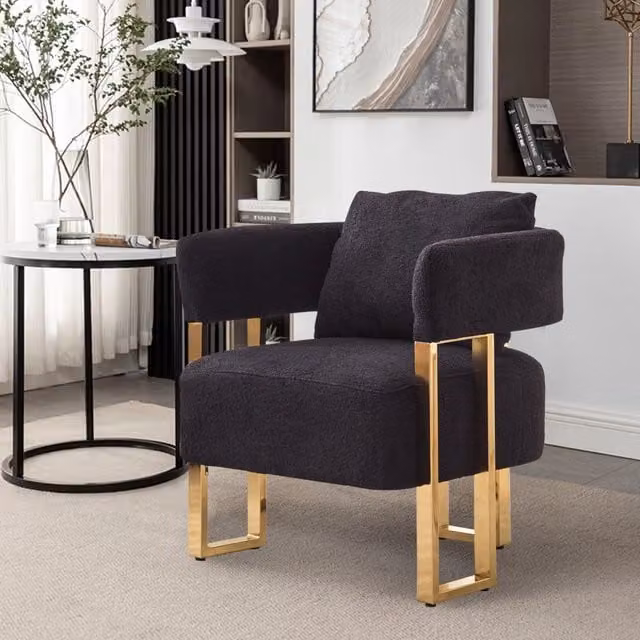 Poltrona relax OKWISH in velluto nero con cuscino cervicale e lombare L: 73 cm, P: 65 cm, H: 25 cm – 1