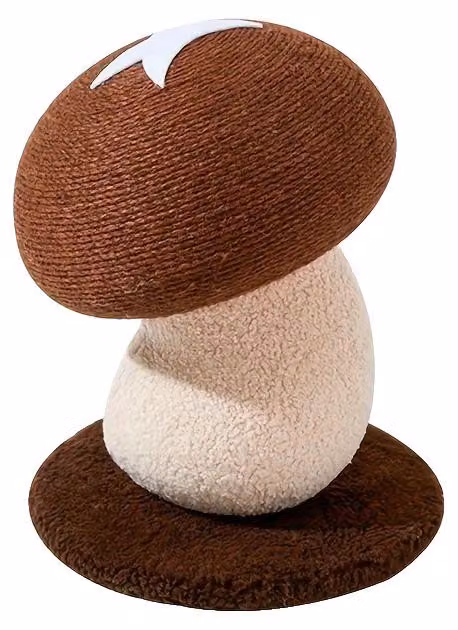 Albero per gatti, forma a fungo, design resistente, colore marrone