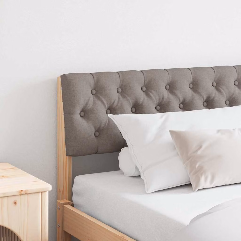 Testiera imbottita Talpa vidaXL in pino massello, disponibile in beige o grigio, larghezza: 180 cm