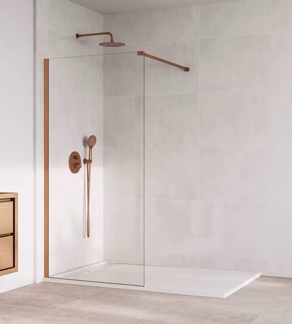 Parete doccia fissa Screen 8 mm 90 cm (86,5-88,0 cm) rame, vetro trasparente