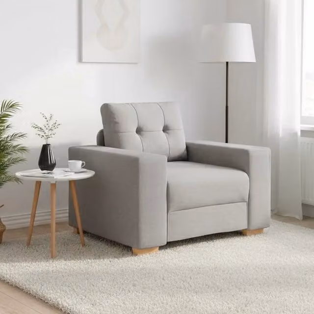 Poltrona Lounge Moderna vidaXL in Tessuto Grigio L: 100 cm, P: 78 cm, H: 80 cm