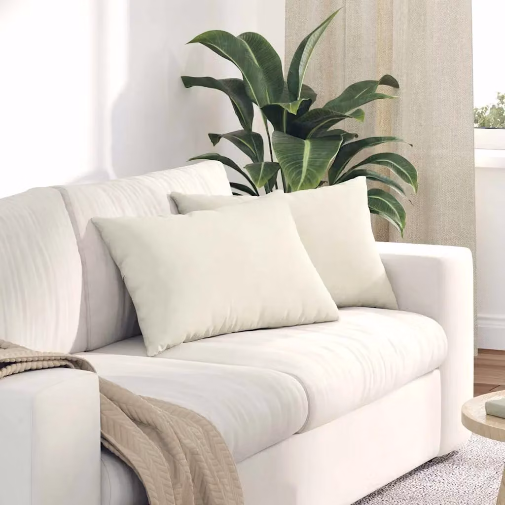 Set di 2 cuscini da divano vidaXL in tessuto a coste beige L 60 cm x P 40 cm