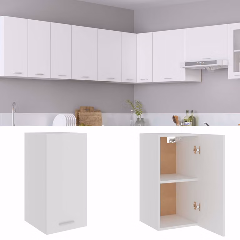 vidaXL Mobile Pensile “Lyon” Bianco 29,5x31x60 cm