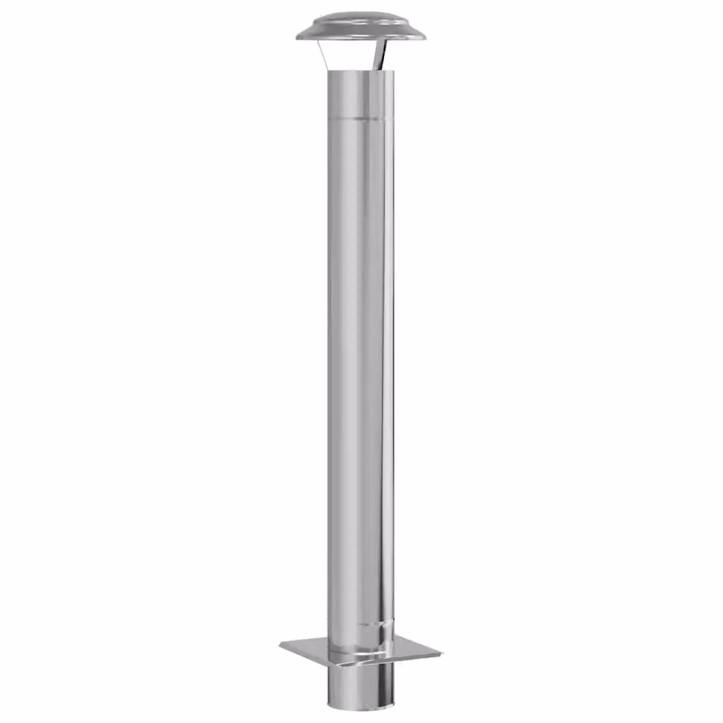 Canale di estensione per camino vidaXL in acciaio inossidabile argento L/P/H: 25 x 25 x 132 cm – 2
