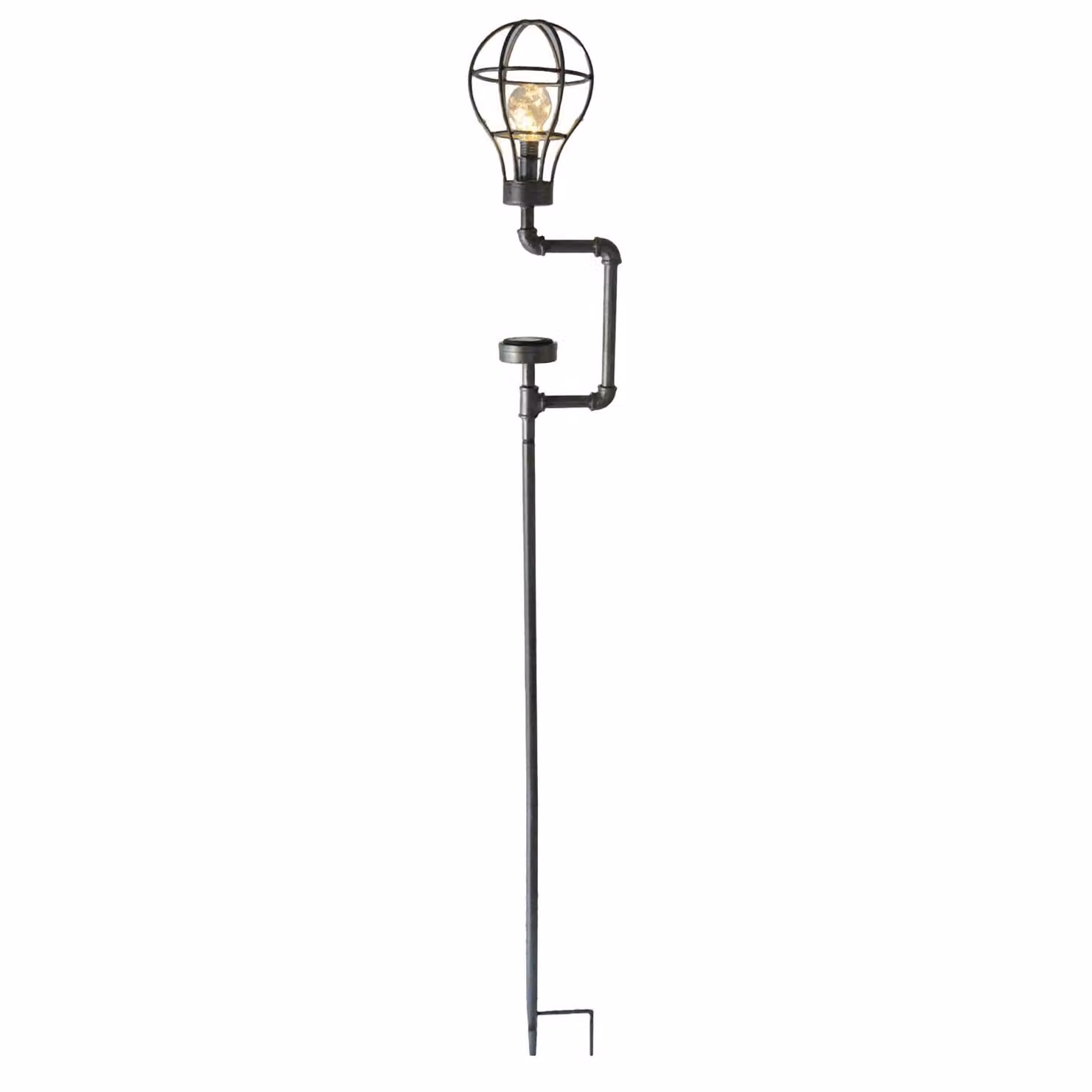 Luce solare a LED, industriale, nero antico, altezza 65 cm