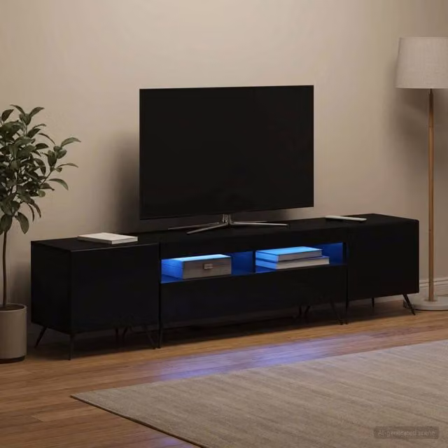 Mobile TV LED BREDA 3 pz Nero Legno ingegnerizzato 3416918