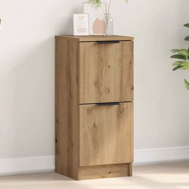 Credenza vidaXL in legno multistrato color marrone con design minimalista e montaggio a parete, L/P/H: 30 x 30 x 70 cm