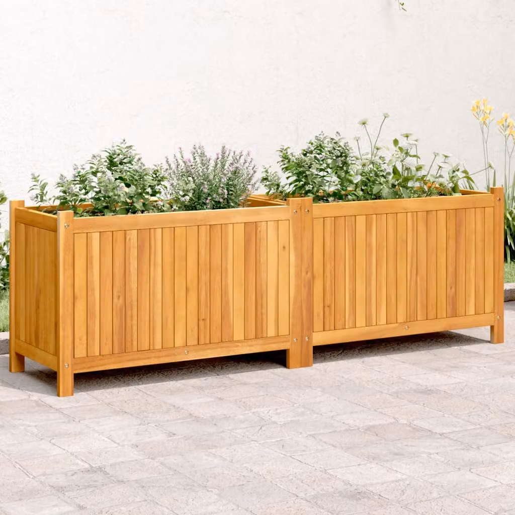 Fioriera da giardino vidaXL in legno di acacia massello marrone L: 153 cm, P: 38,5 cm, H: 50 cm
