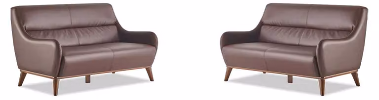 Sofas Braun Klassisch 2-Sitzer Couch Ledersofas Sitzmöbel Sofa-Set Weiche