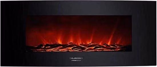Camino Elettrico a Gas Ready Warm 3500 Fiamme Curvate Cucina Acciaio Inossidabile - Decorazione Per Parete Camino Elettrico