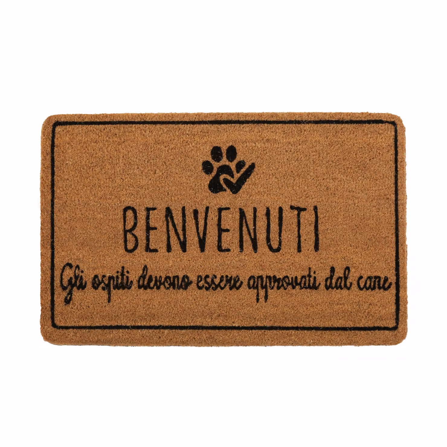 Zerbino con scritta Cane in fibra di cocco marrone L: 70 cm, P: 40 cm, H: 1,5 cm – 2