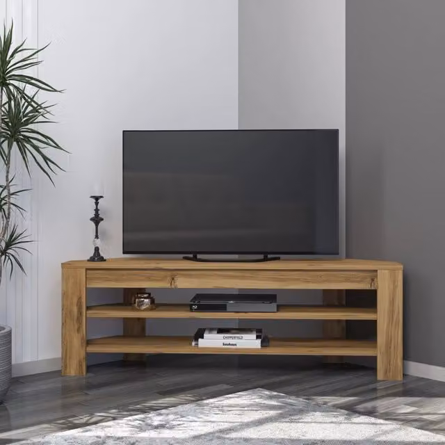 Venezze, Mobile Porta tv 2 Ripiani, 120x30x40h cm Marrone Rovere