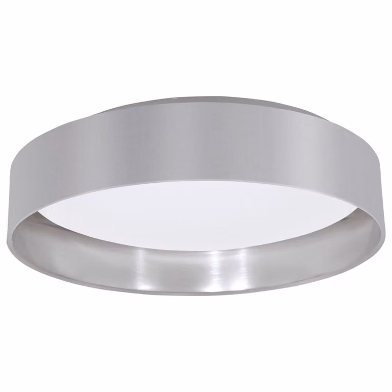 Plafoniera tessile LED Derval Bianco, grigio, argento