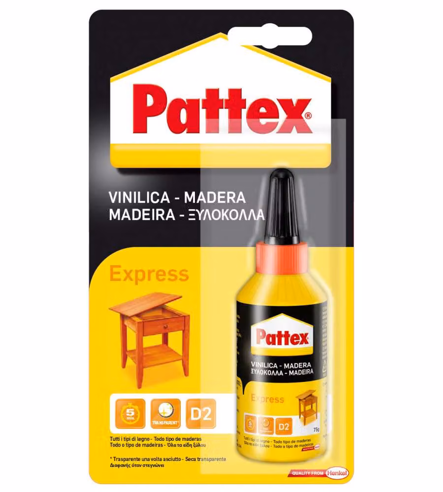 Colla vinilica per legno Pattex Vinil Legno Express Trasparente 75 g – 2