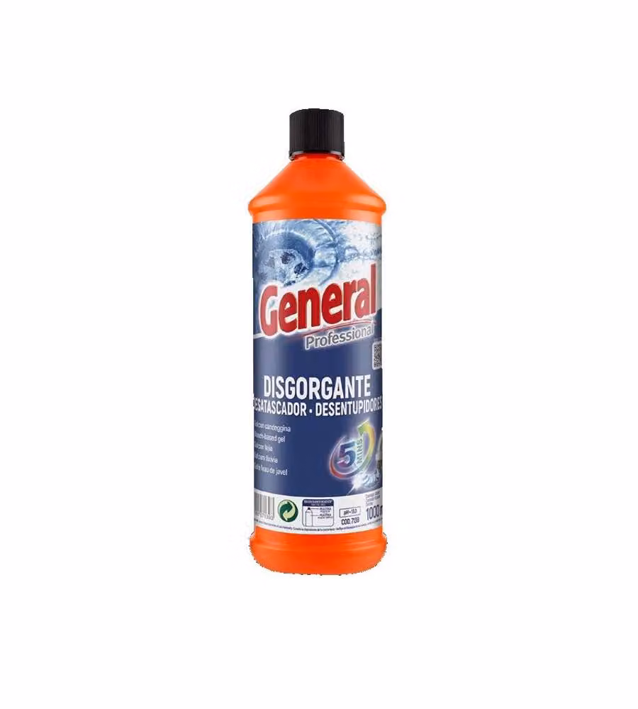 General Disgorgante Gel con Candeggina per Scarichi Liberi - 1L