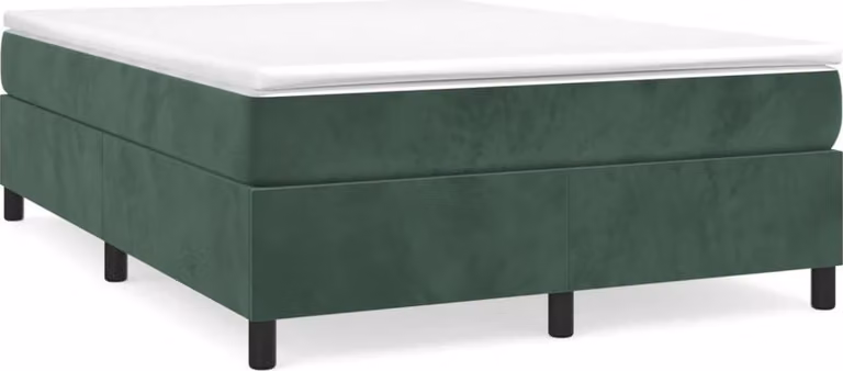Struttura Letto a Rete a Molle Verde Scuro 140x200 cm in Velluto