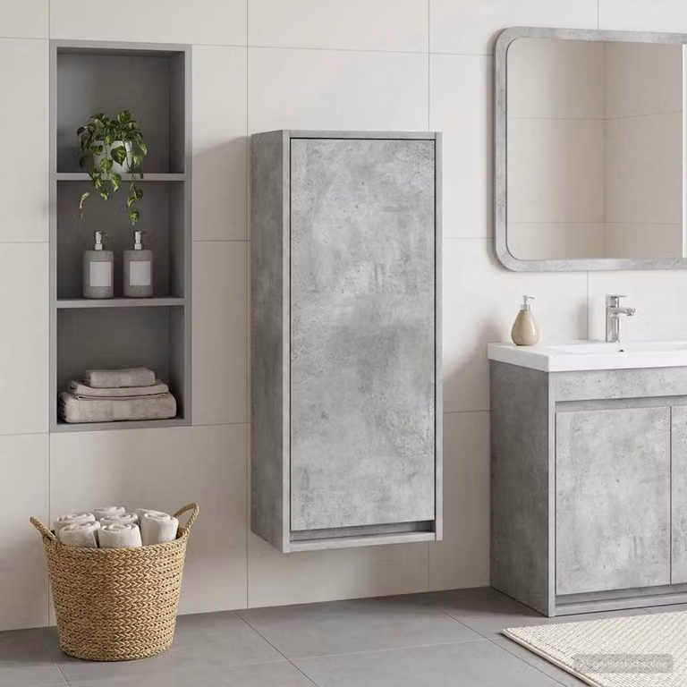 Mobile lavabo da parete vidaXL moderno in grigio opaco L/P/H: 35 x 20 x 81 cm