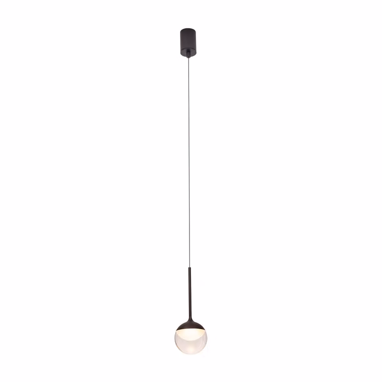 Lampada a sospensione LED ZOOM nera 6W, bianco caldo, 420 lm, metallo, dimensioni: 200x10x10 cm, IP44, Maxlight
