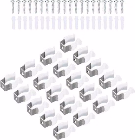 Porta lampade a LED in acciaio inossidabile - supporti tubolari fluorescenti - supporti a vite - supporti di sicurezza - set da 20 pezzi - per lampade a LED - colore bianco.