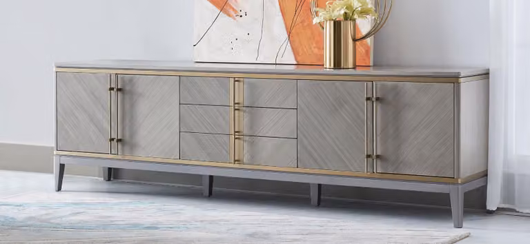 Design Kommode Anrichte Side Low Board Schrank Wohn Zimmer Regal Holz Schränke